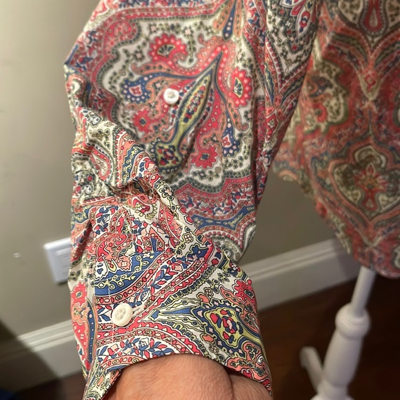 Talbot’s Classic Cotton Button Front Shirt-
SPLENDID PAISLEY PRINT IN XL - Picture 5 of 12